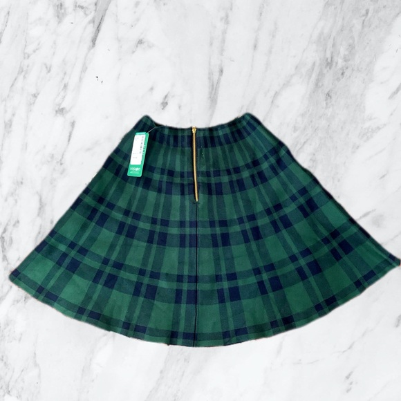 small Lenzing Ecovero Twik plaid skirt - Green - Picture 2 of 2
